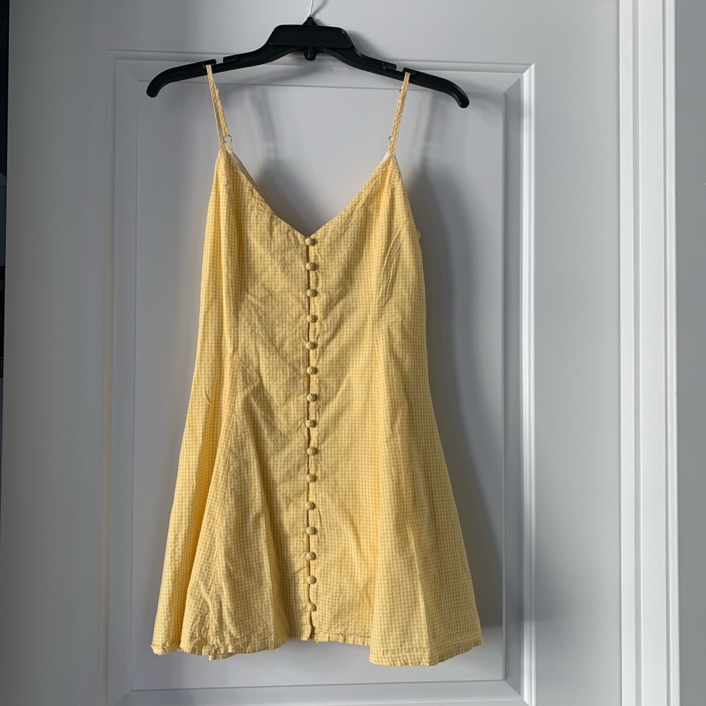 Yellow checkered dress